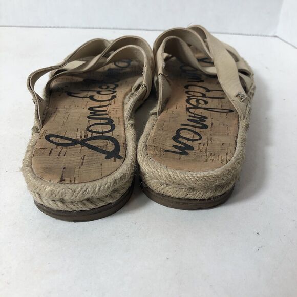 Sam‎ Edelman Flat Sandals Womens Size 5 Averie Espadrille Leather Tan Straps C2 - Picture 7 of 11